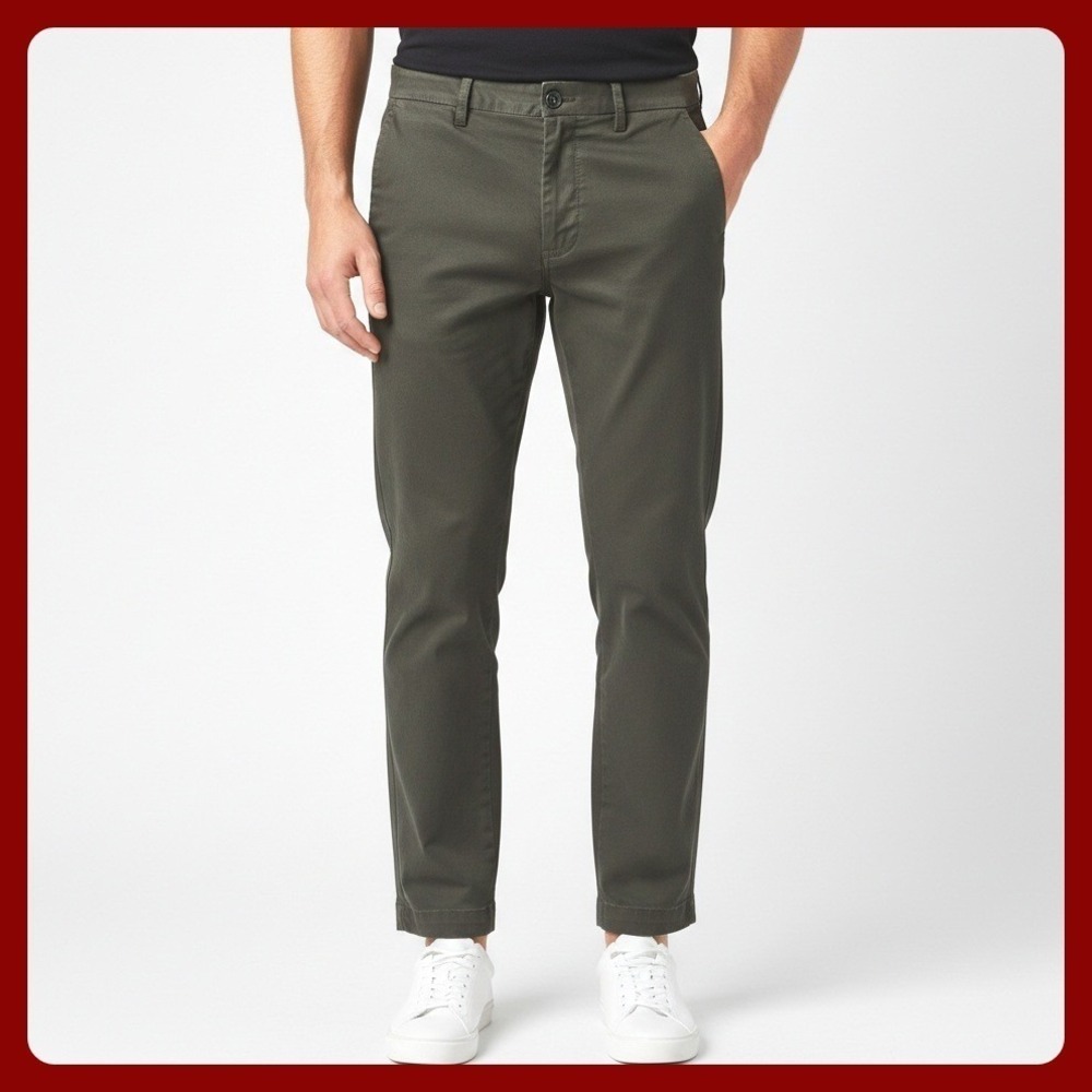 Banana Republic Slim Fit Chino Pants Men 35x22 Grey Stretch EUC